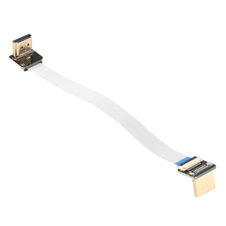 HDMI adapterkábel, 90 fokos, 15 cm-es, nagyfelbontású video- és audiocsatlakozóhoz