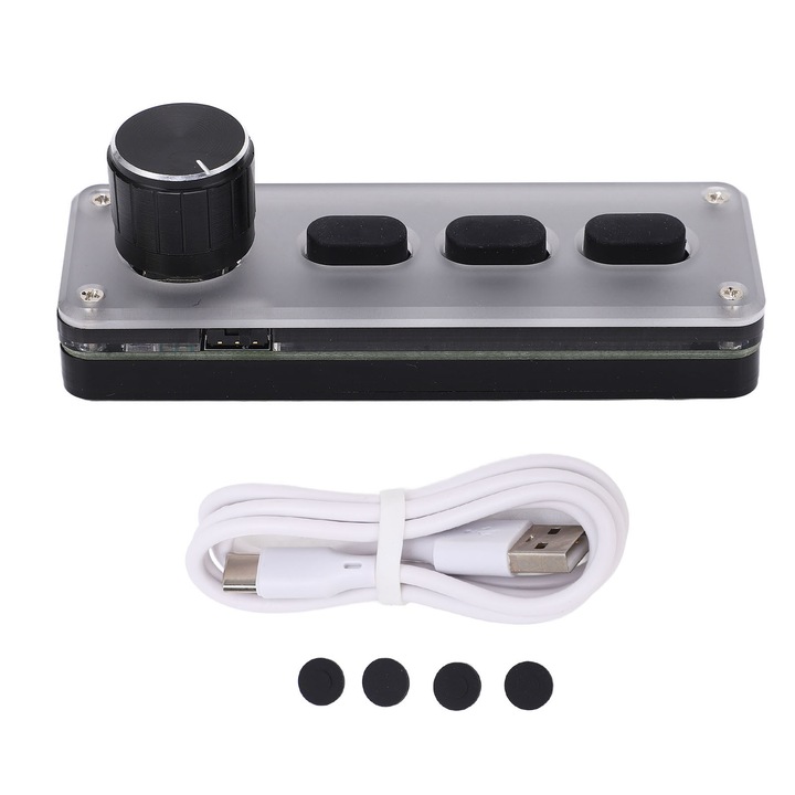 Tastatura mecanica pentru jocuri cu o mana, 3 taste, Bluetooth, multifunctionala, plug and play, compacta