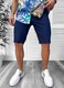 Pantaloni barbati scurti, casual, albastru, 13058, Albastru