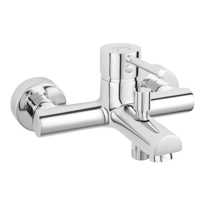 Смесител за вана, Ferro Fiesta BFI1, едноръкохватков, за повърхностен монтаж, хромирано покритие