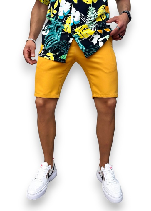 Мъжки шорти, ежедневни, горчица, 13058, M INTL