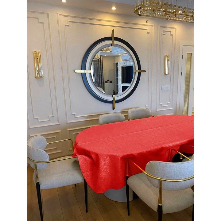 Fata de masa, Zeren Home, Poliester/In, 160x300cm, Rosu