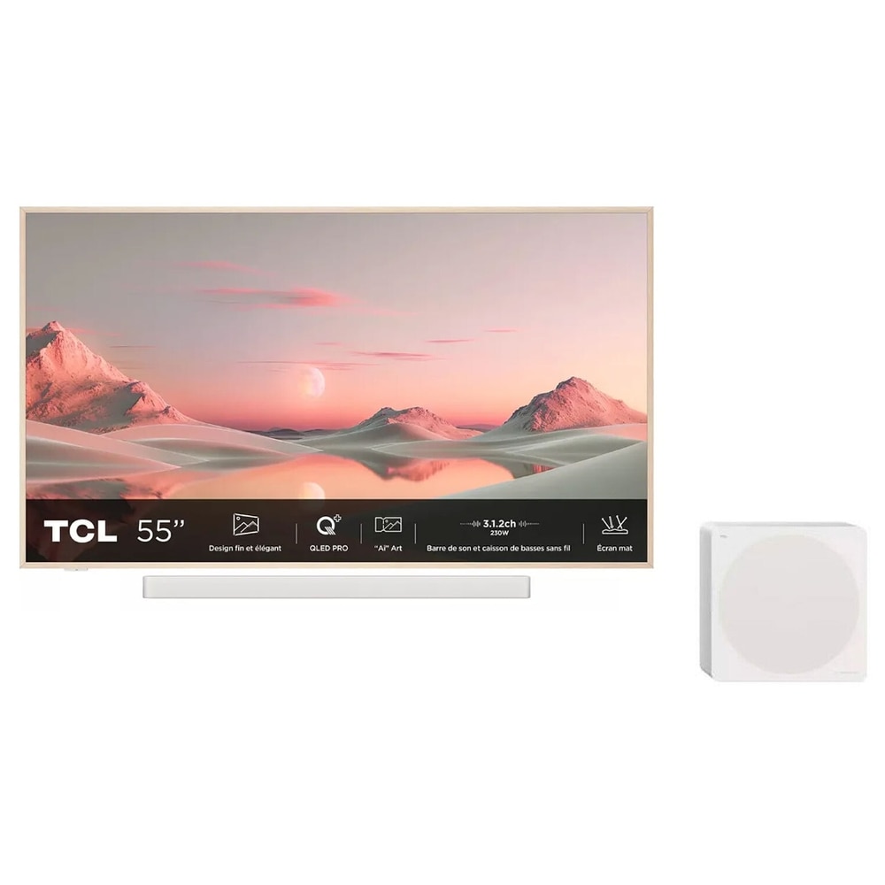 Televizor QLED TCL 139 cm 55" 55A300 Pro, Ultra HD 4K, Smart TV, WiFi, CI+