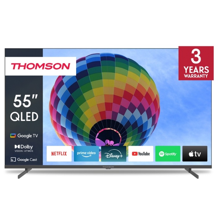 Thomson 55QG4S14 QLED televízió, 139 cm, 55", Ultra HD 4K, Okostévé, WiFi, CI+