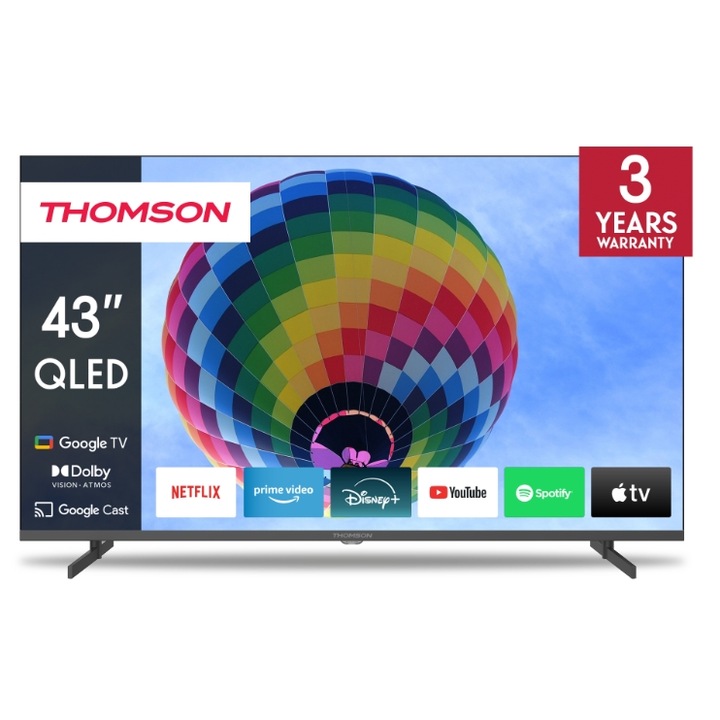 QLED TV Thomson 109 cm 43" 43QG4S14, Ultra HD 4K, Okostévé, WiFi, CI+