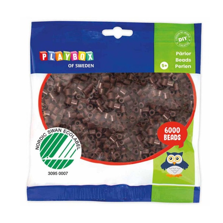 Playbox 1910565 PlayBox: 5mm-es MIDI vasalható gyöngy barna színben 6000db-os csomag