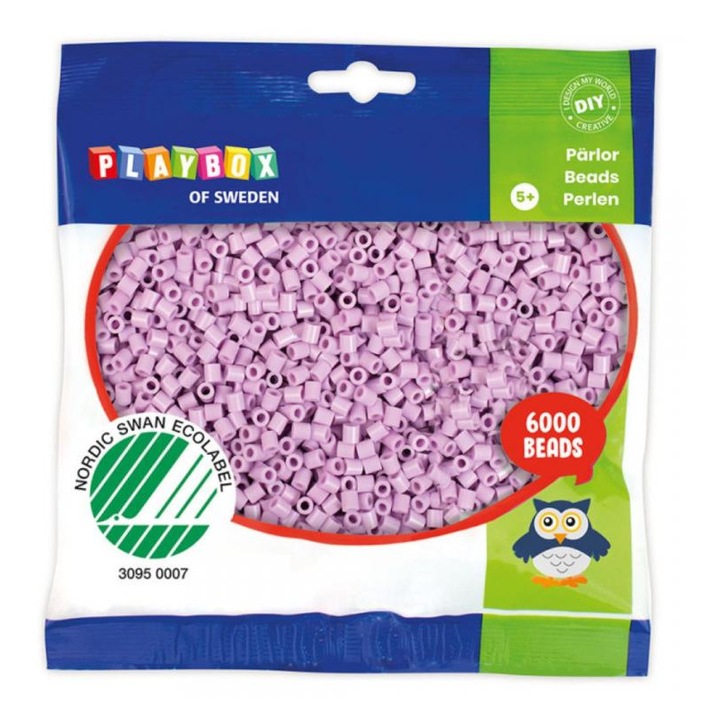 Playbox 1929499 PlayBox: 5mm-es MIDI vasalható gyöngy 6000db-os pasztell lila színben