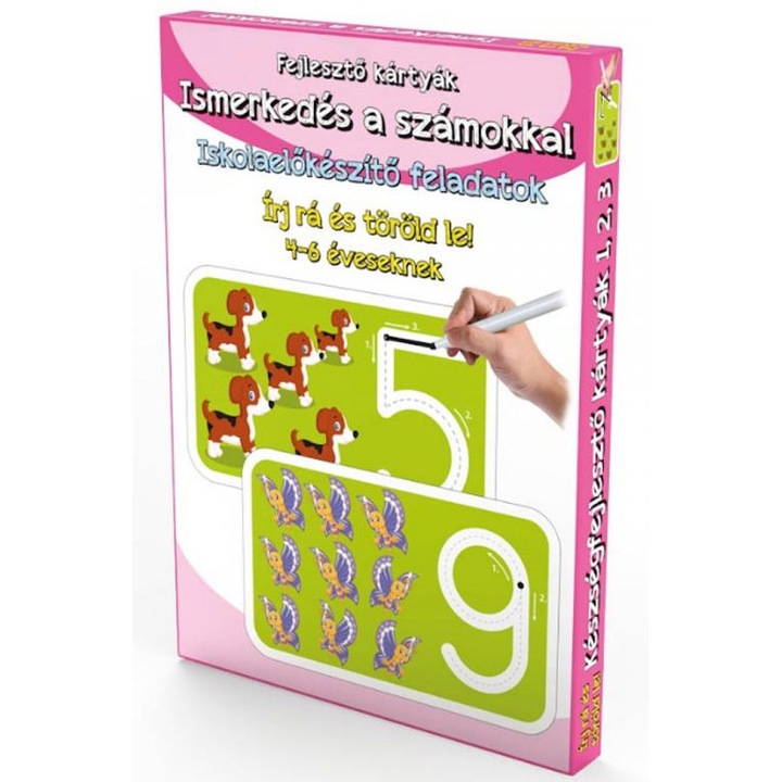 Magyar Gyártó 8220400 Ismerkedés a számokkal  Iskolaelőkészítő fejlesztő kártyák 4-6 éveseknek