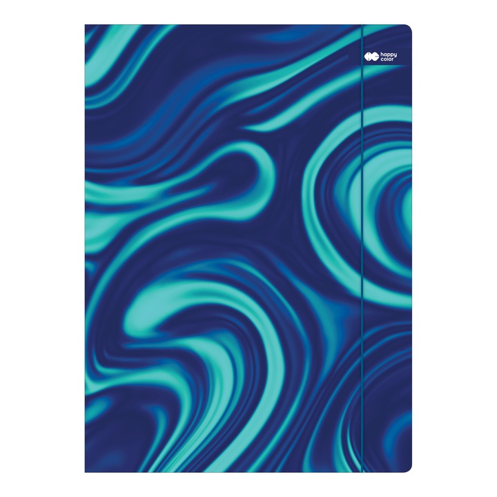Mapa A4+ Happy Color, carton 350 g/m2, inchidere cu banda elastica, 3 clape interioare