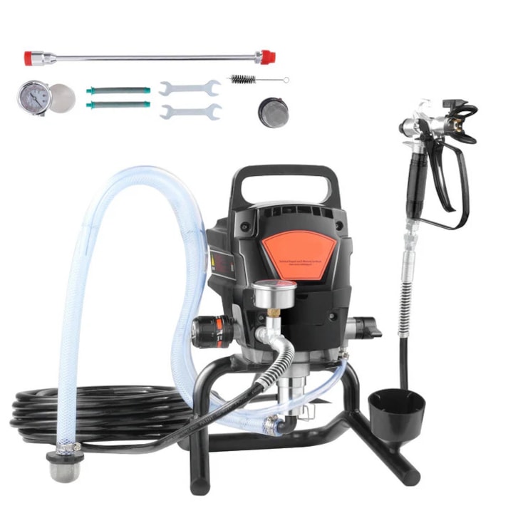 Levegőmentes festékszóró, 950 W, 3000 PSI, 50 lábas tömlő, kocsi, fekete