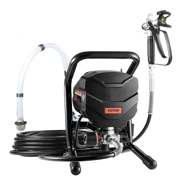 Airless festékszóró, 650 W, 3000 PSI, állítható áramlás, fekete