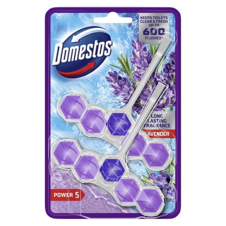 Bara de toaleta Domestos Power5 Lavanda 2x50g