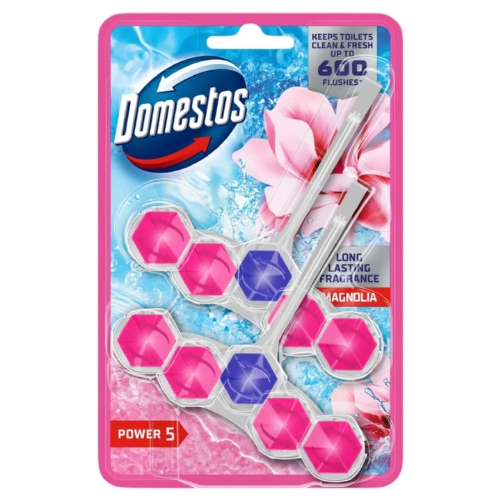 Bara de toaleta Domestos Power5 Magnolia 2x50g