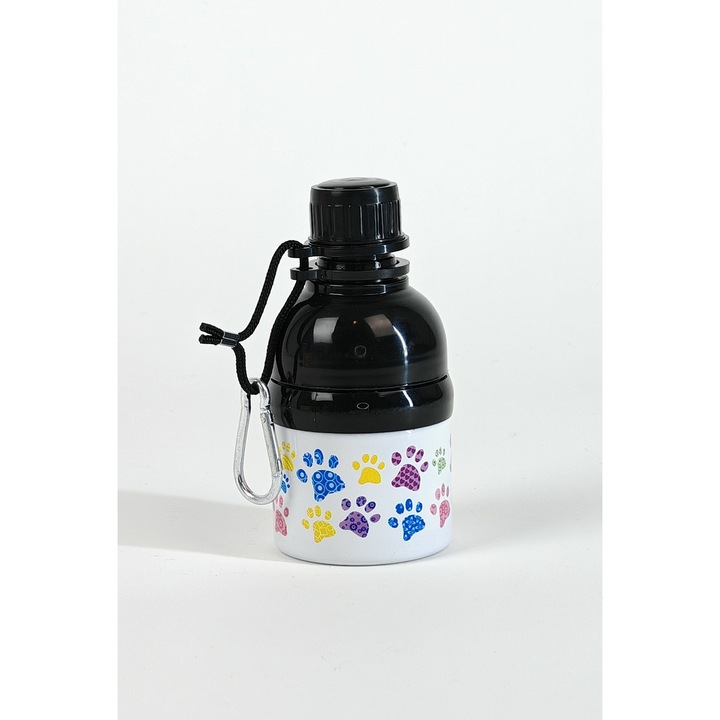 Recipient apa animale, Negru/Alb, Shein, Capacitate 250 ml