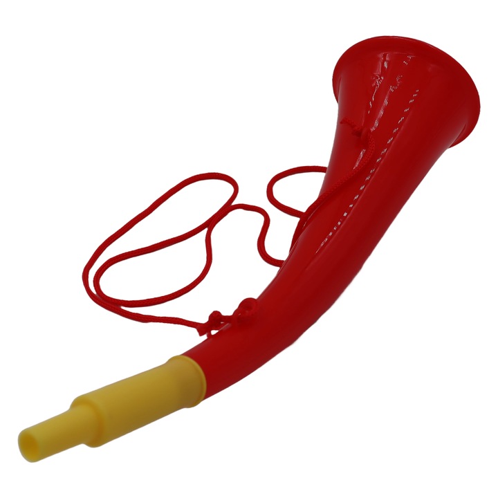 Интерактивна тромпет, Dalimag, червена с жълт връх, 27 см, за партита и събития