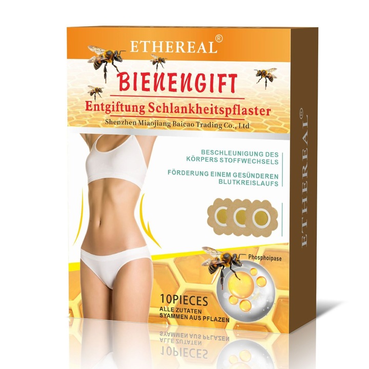 Set 10 plasturi modelare corp, ETHEREAL hidratare si fermitate, pentru talie, abdomen, coapse, brate