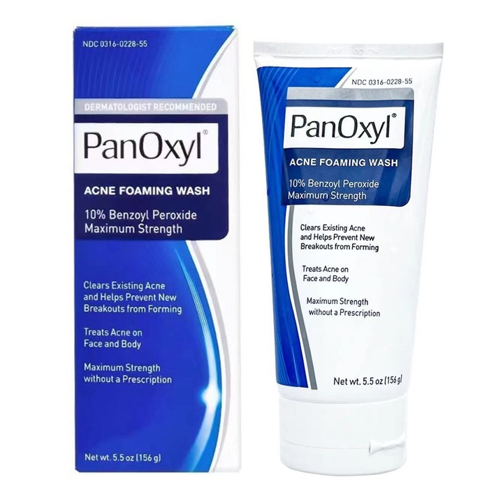 PanOxyl tisztítótej 10%-os benzoil-peroxid-aminosavakkal érzékeny bőrre, 156g