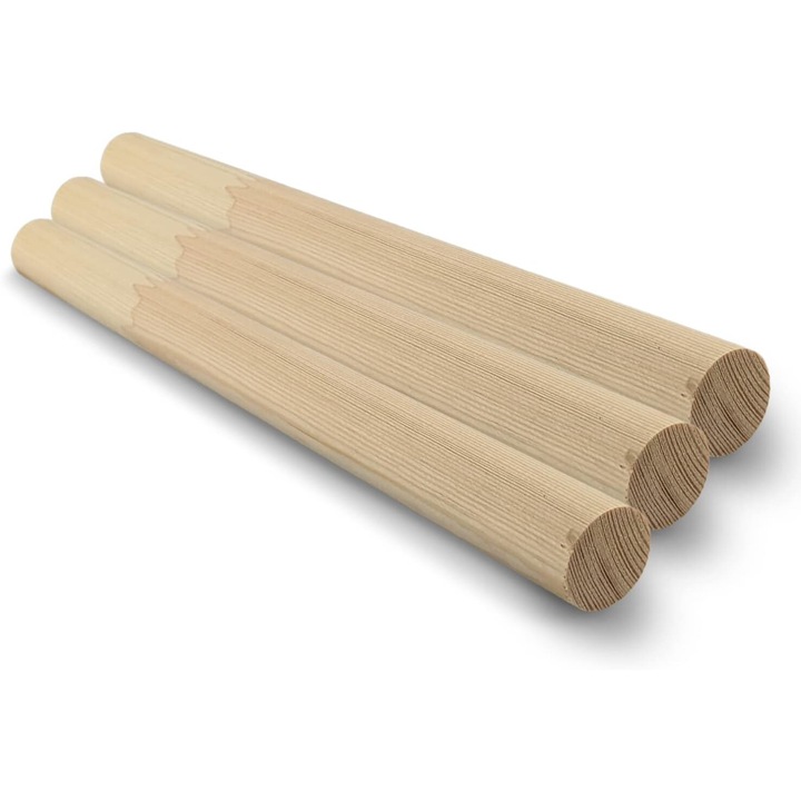 Makramé fa pálca készlet, Netuno, 30 cm átmérő 25 mm, Természetes anyag, Makramé és Bohém Dekorációhoz, Fenyő- vagy Hársfa, FSC tanúsítvánnyal, Natúr Szín, 3 db