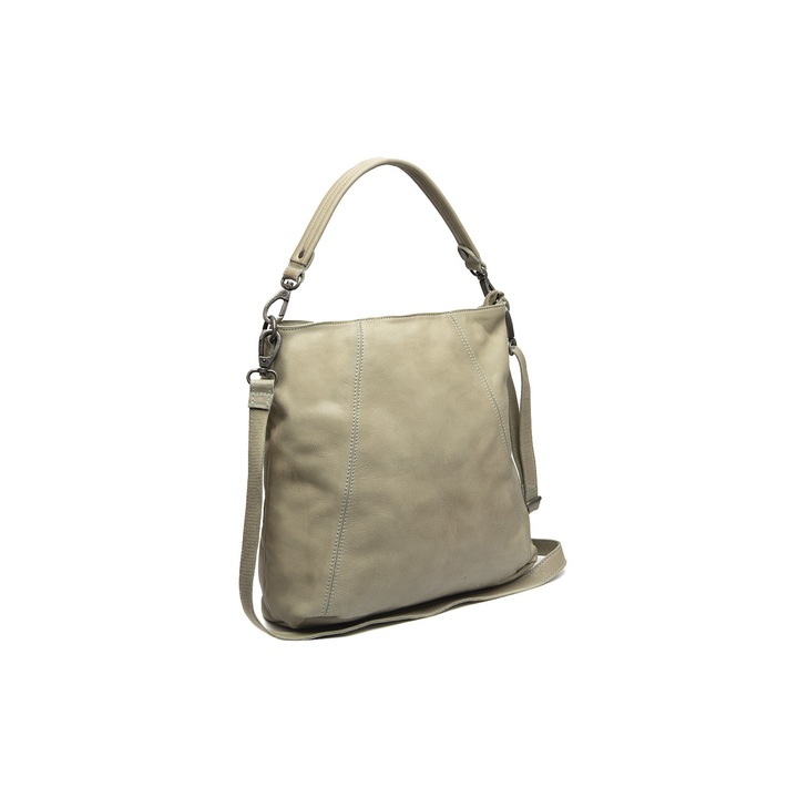 Geanta de dama, The Chesterfield Brand, piele naturala de mana si umar, Sintra, Verde pal, 34 x 11 x 34 cm