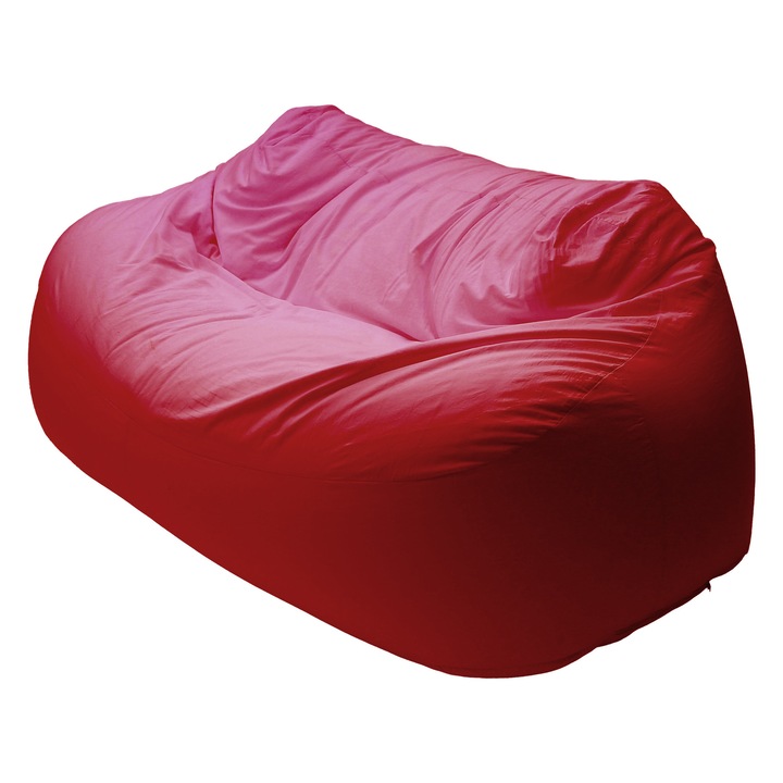 ZigZag Babzsák kanapé 3 személyes Puma bútorszövet, levehető, mosható huzat, polisztirol gyöngy töltet, piros