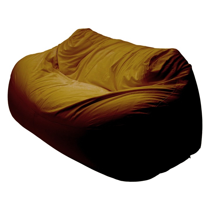 ZigZag Babzsák kanapé 3 személyes Puma bútorszövet, levehető, mosható huzat, polisztirol gyöngy töltet, barna