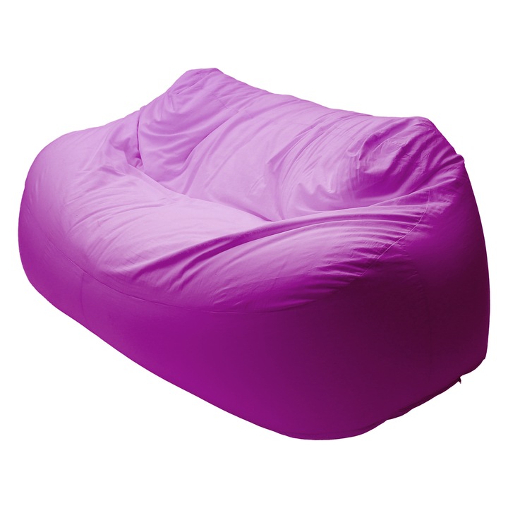 ZigZag Babzsák kanapé 3 személyes Puma bútorszövet, levehető, mosható huzat, polisztirol gyöngy töltet, pink