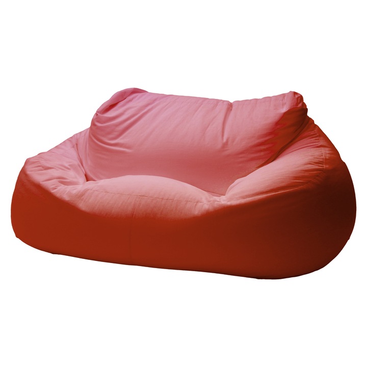 ZigZag Babzsák kanapé 2 személyes Puma bútorszövet, levehető, mosható huzat, polisztirol gyöngy töltet, piros