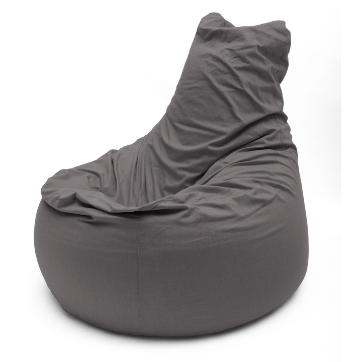 ZigZag Club large Óriás fotel Sylvia bársonyos bútorszövet, levehető, mosható huzat, polisztirol gyöngy töltet, szürke