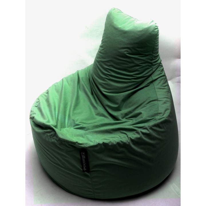 ZigZag Club large Óriás fotel Puma bútorszövet, levehető, mosható huzat, polisztirol gyöngy töltet, sötétzöld