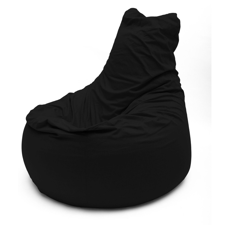 ZigZag Club large Óriás fotel Sylvia bársonyos bútorszövet, levehető, mosható huzat, polisztirol gyöngy töltet, fekete