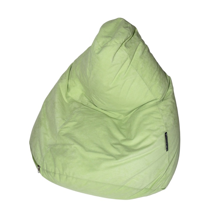 ZigZag Junior2 Babzsák Puma bútorszövet, levehető, mosható huzat, polisztirol gyöngy töltet, limezöld