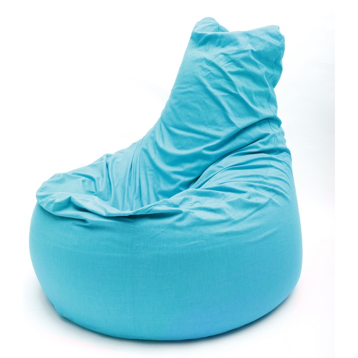 ZigZag Club large Óriás fotel Puma bútorszövet, levehető, mosható huzat, polisztirol gyöngy töltet, világoskék (türkizes)