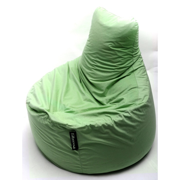 ZigZag Club large Óriás fotel Puma bútorszövet, levehető, mosható huzat, polisztirol gyöngy töltet, limezöld