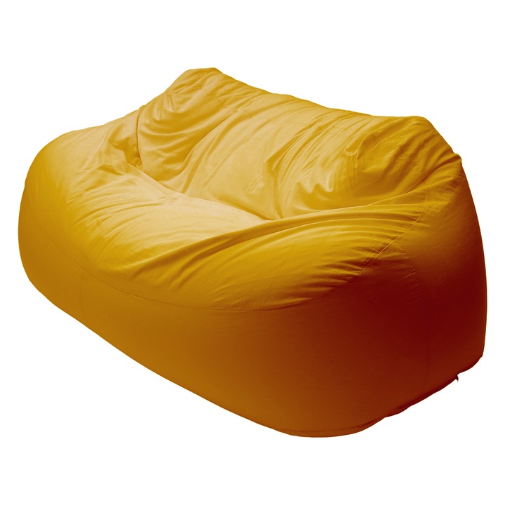 ZigZag Babzsák kanapé 3 személyes Puma bútorszövet, levehető, mosható huzat, polisztirol gyöngy töltet, narancssárga