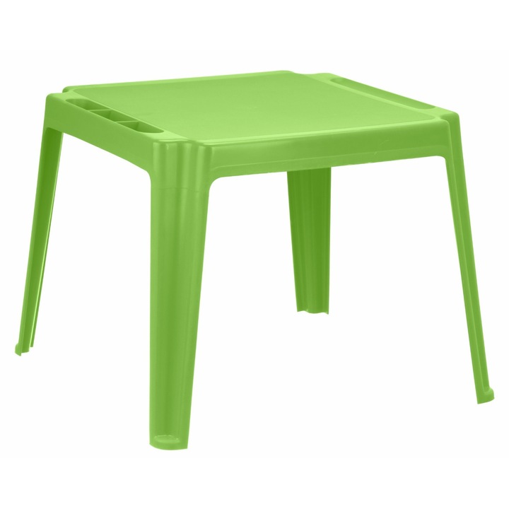 Masa copii Monoblok, pentru gradina, plastic, verde, 57 x 57 x 44 cm
