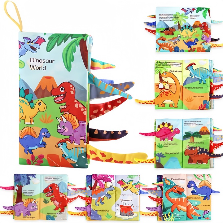 Мека книжка за бебета, 3D с животински опашки, интерактивна играчка, многоцветна, 0-3 години