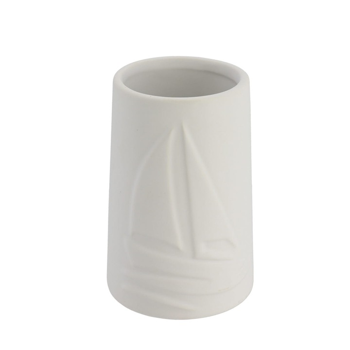 Cana De Baie, Tendance, 12.3x8x8 cm, Multicolor, Material Poliresin, Nuante Alb, Negru, Finisaj Mat, Forma Rotunda