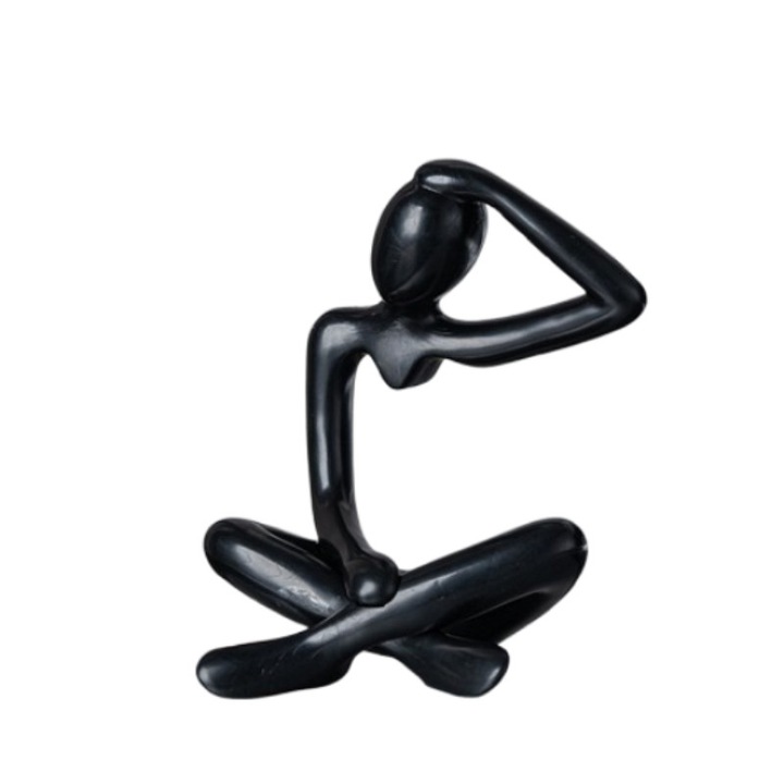 Statuie decorativa，design abstract, plastic, modern, Negru, 10.9x8.5cm