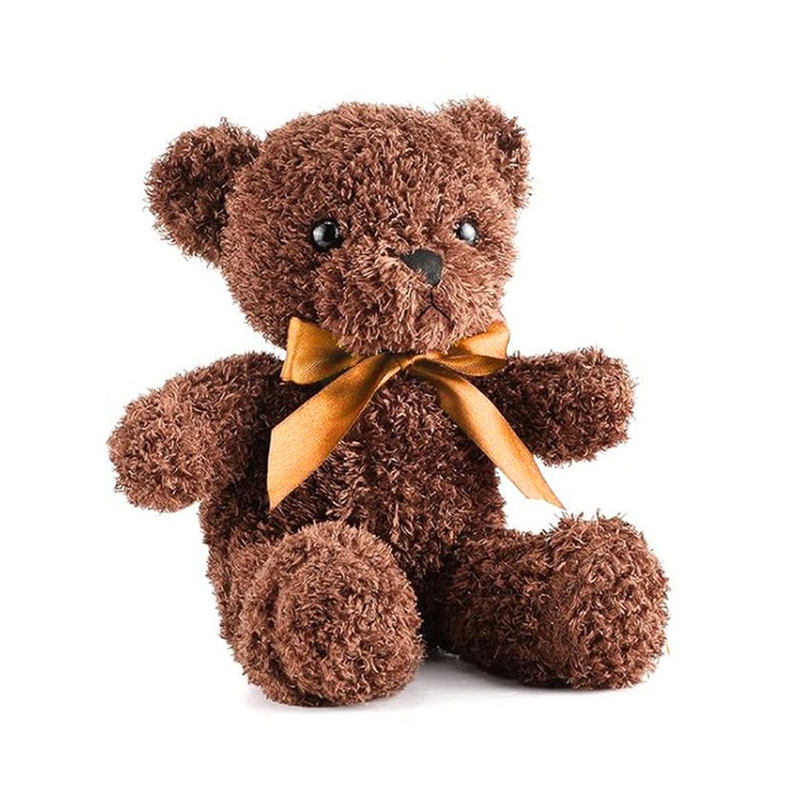 Jucarie de plus Urs, WEPZSXO, 50cm, cu papion, pentru baieti, culoare maro