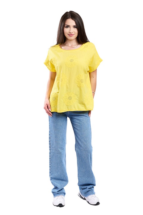 Tricou dama1055, Galben, Marime Universala