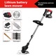 Masina de tuns iarba electrica profesionala, 880W, cu 2 baterii de 48V, brate reglabile, 2 lame, 1 disc de taiere, 18000 RPM, timp de functionare 4 ore, neagra