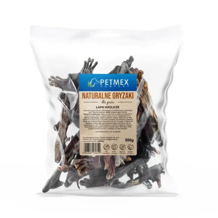 Кучешки бисквити, Petmex, заешки лапи с козина, 500 г