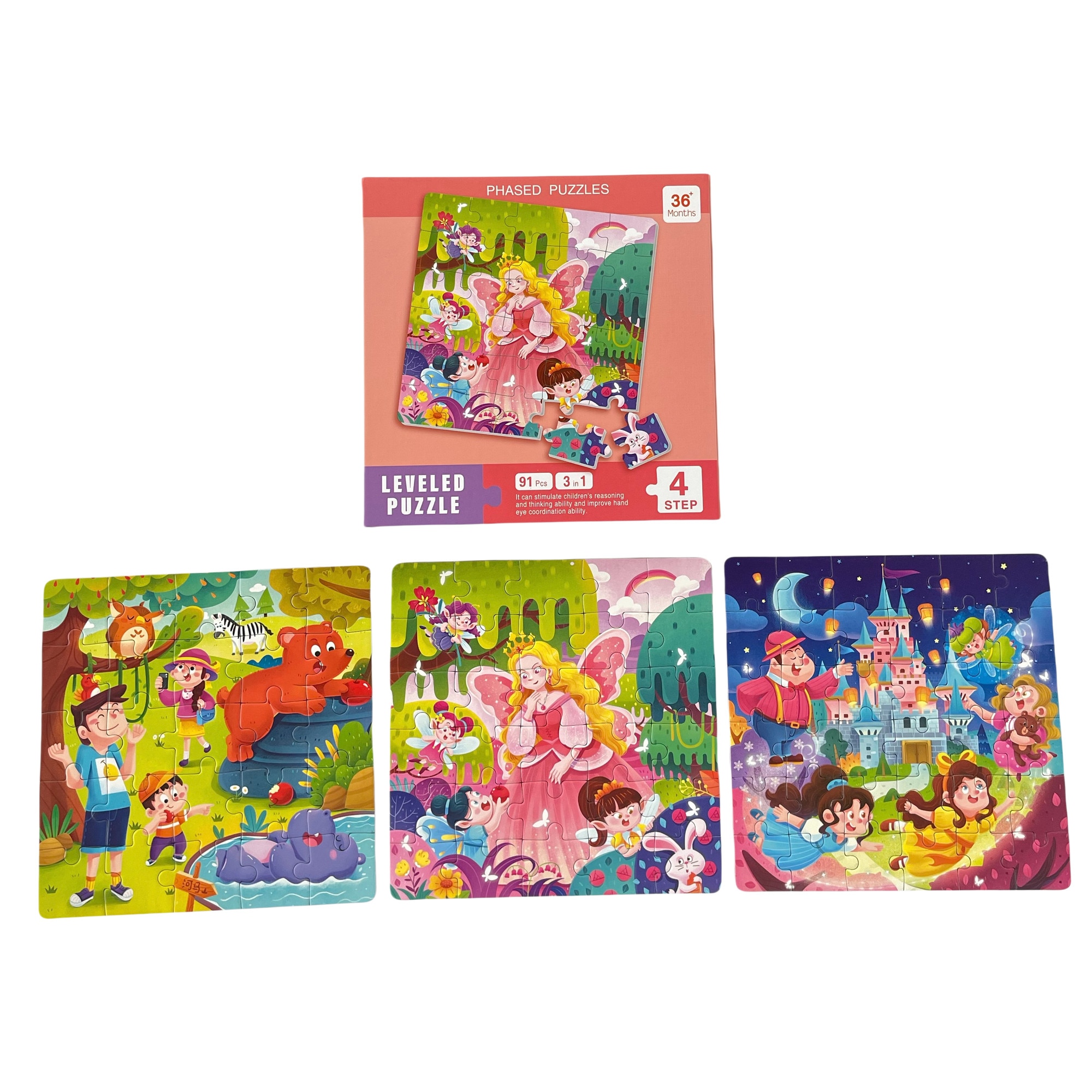 Puzzle magnetic copii, 3in1, 91 Piese, Multicolor, 4ani+ - eMAG.ro