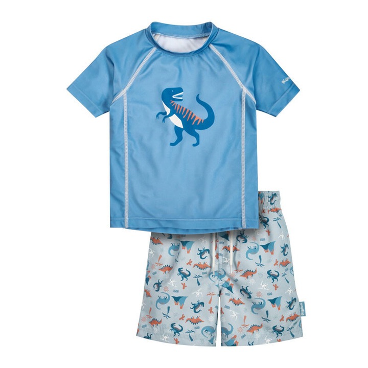 Costum de baie pentru copii cu protectie UV, Playshoes, Dino, albastru, Albastru
