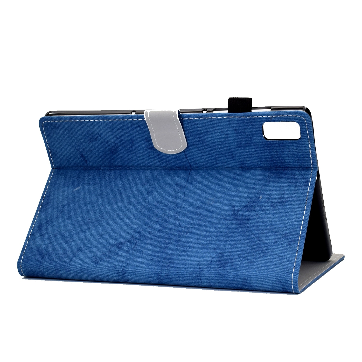 Husa tableta pentru Lenovo Tab M9, textura din material textil de tip marmura, Albastru