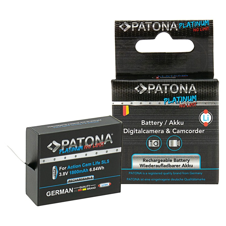 Acumulator Patona Platinum pentru PATONA Action Cam Life SL5