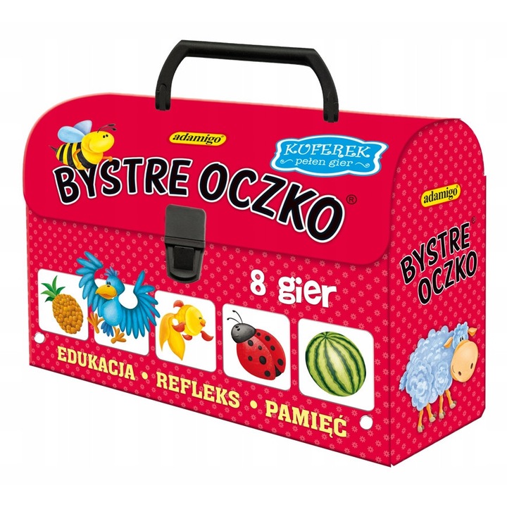 Bystre Oczko társasjáték, 96 kártya, 4 tábla, 16x22x7,6 cm