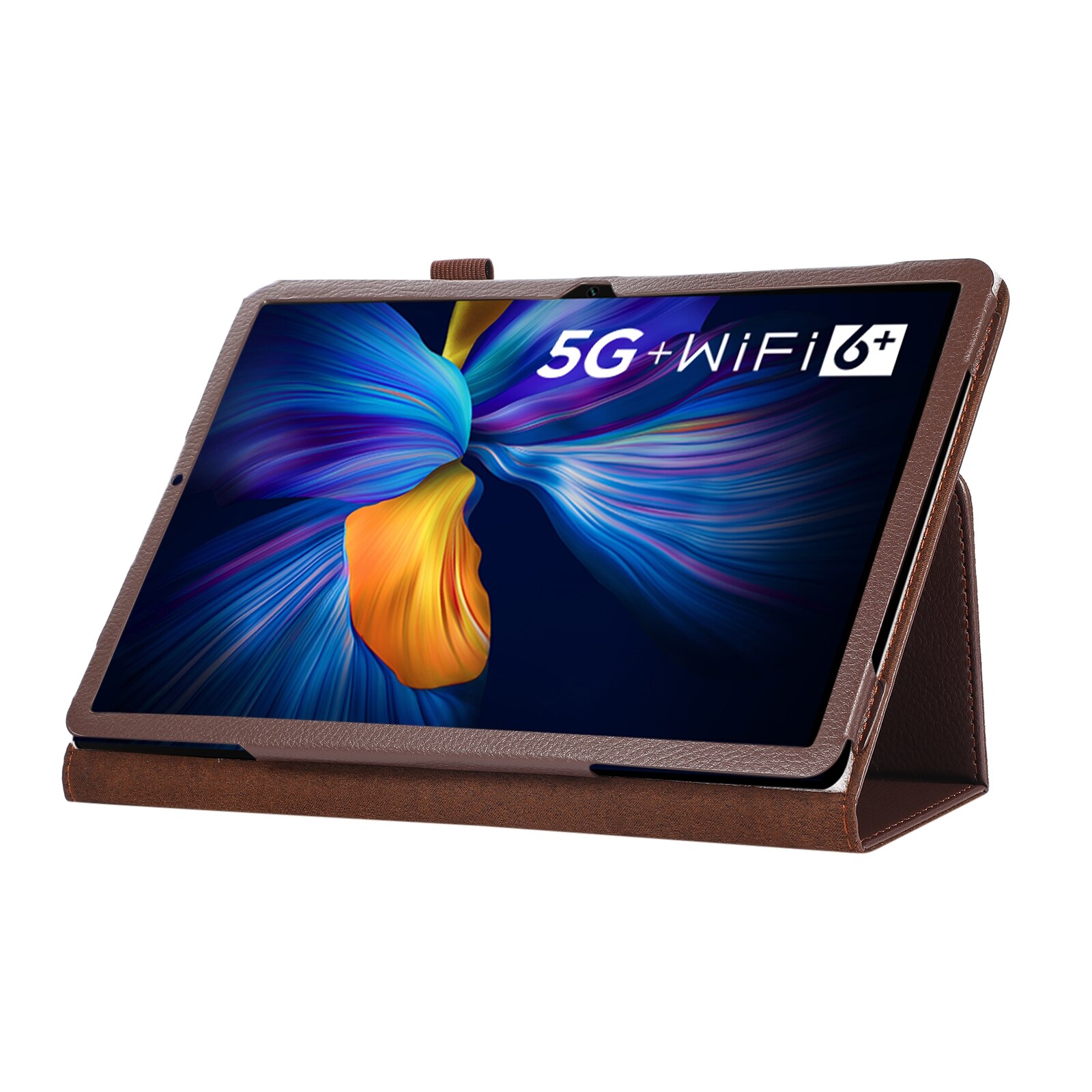Husa tableta pentru Honor Tablet V7 Pro, textura granulata, design orizontal, piele cu suport si loc pentru stilou, Albastru