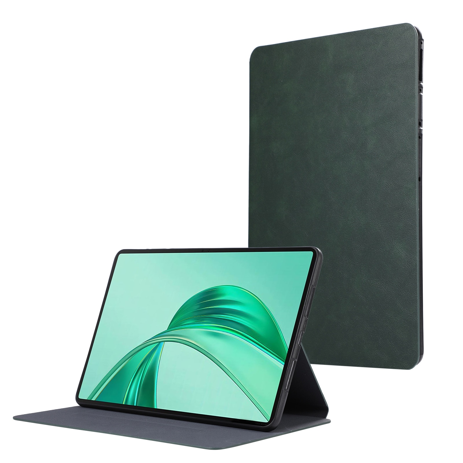 Husa tableta pentru Honor Pad X8a / X9, material TPU si piele, design tip carte cu suport, inchidere magnetica, verde