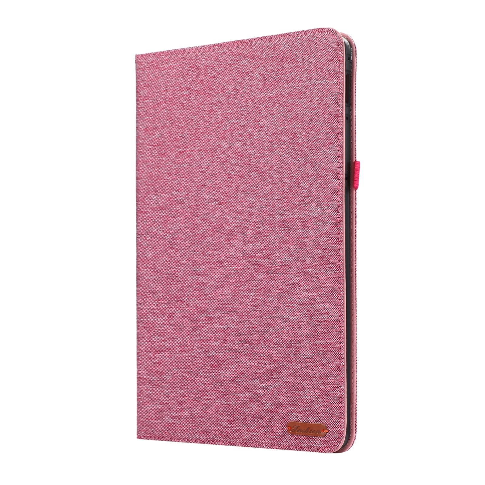Husa tableta pentru Honor Pad X8a / X9, textura panza, design orizontal tip carte din piele PU + TPU (rosu roz)
